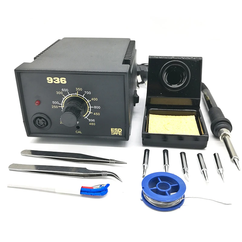 

936 907 Soldering Rework Station Tool Kit +A1321 ceramic heating element + Soldering Iron Tips +Tweezers+ Solder Wire