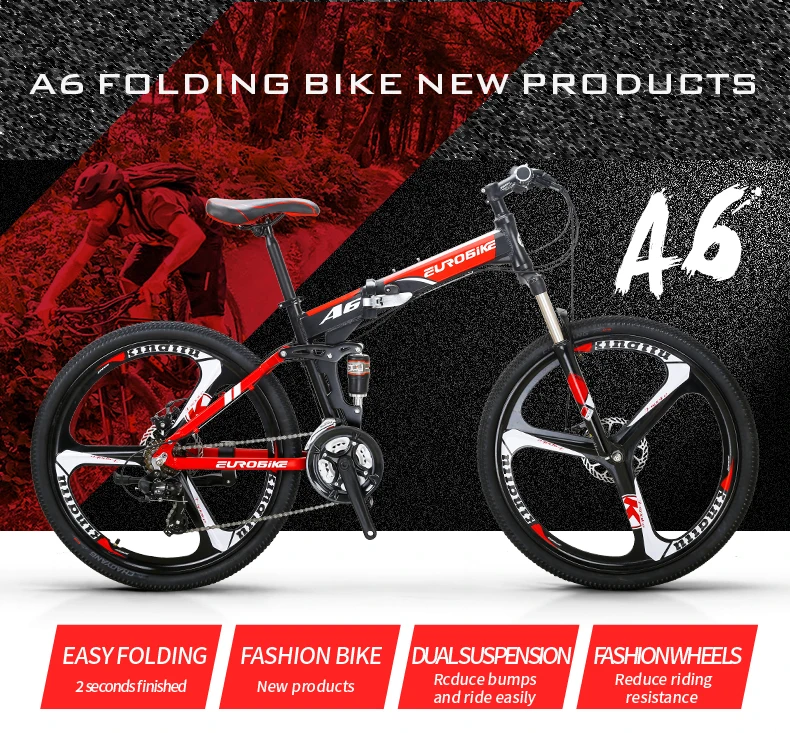 Sale EUROBIKE Folding Bike 26 Inches Aluminum Frame 21 Speed Gears Dual Suspension Mountain Bike 0 Sale EUROBIKE Folding Bike 26 Inches Aluminum Frame 21 Speed Gears Dual Suspension Mountain Bike 0