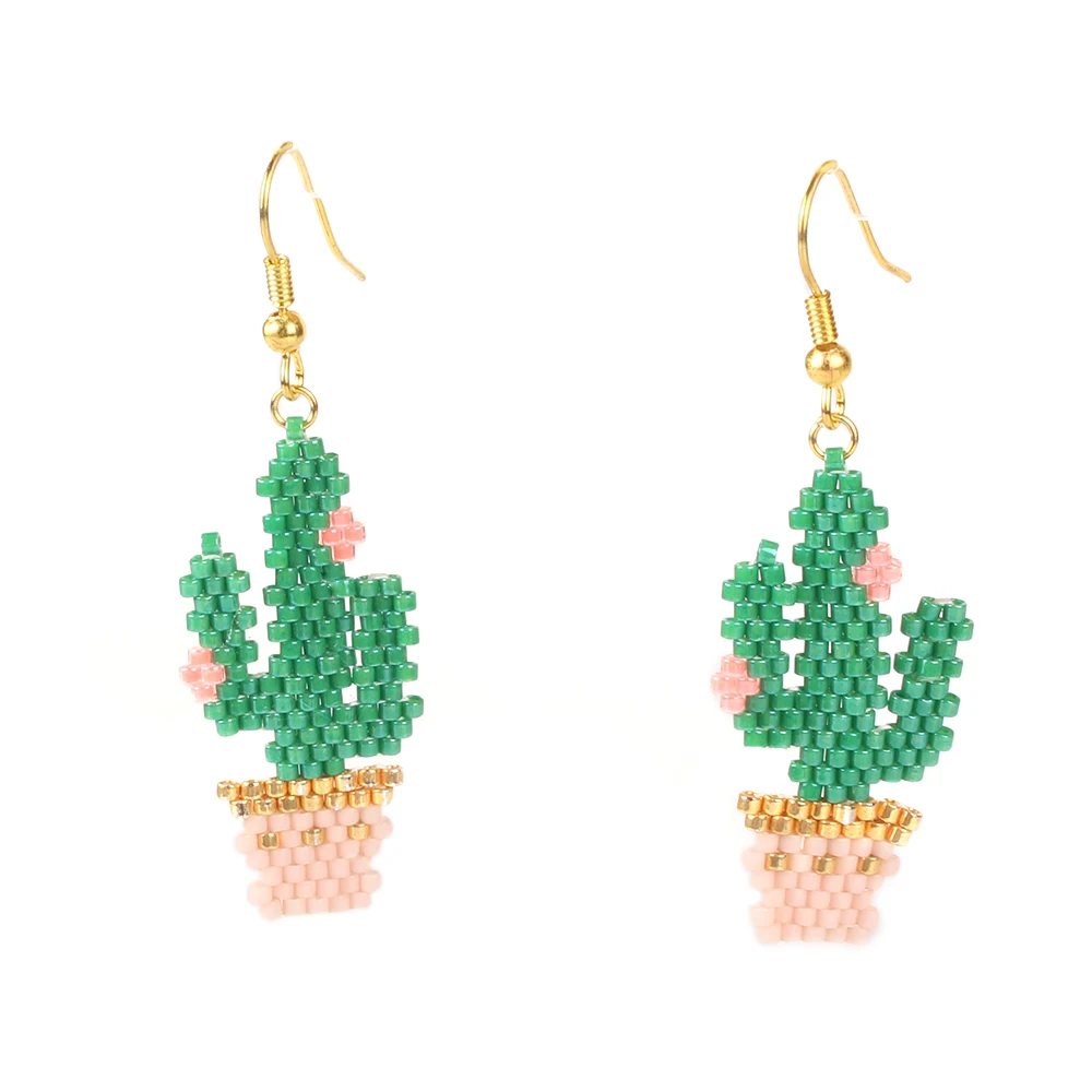 Серьги кактус Go2boho женские серьги с семенами Миюки ювелирные изделия Летние