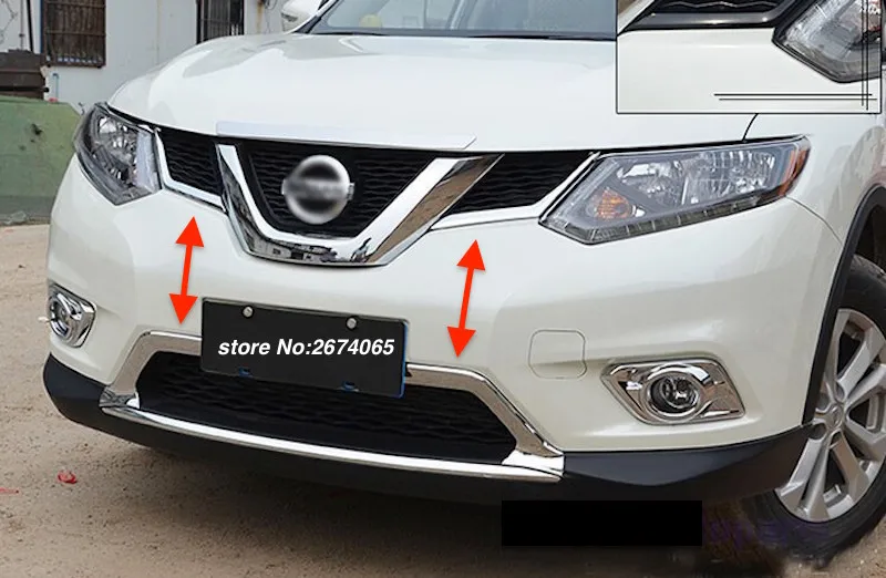 For 2014 2015 2016 Nissan X-Trail T32 Rogue Front Bumper Grille