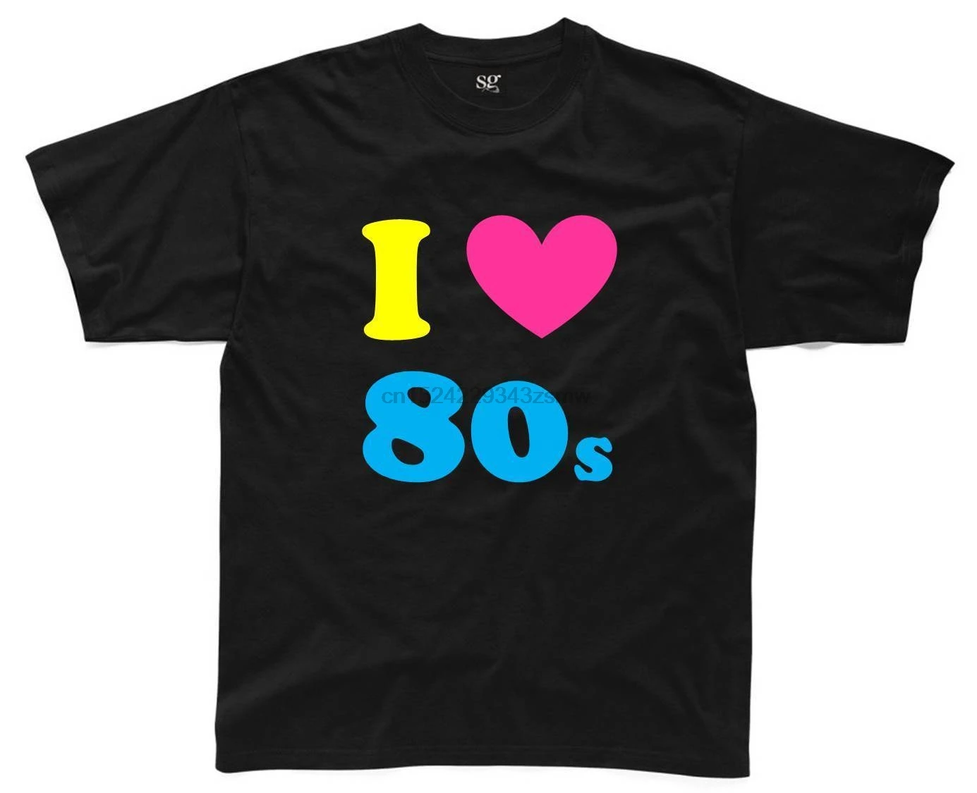 

I LOVE THE 80s Mens T-Shirt S-3XL Black Outfit Fancy Dress Costume Neon 80& Fashion Men T Shirt Free Shipping Top Tee