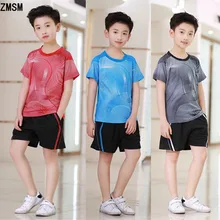 ZMSM/ Детские теннисные майки, шорты, комплект для бадминтона и настольного тенниса, рубашки для мальчиков и Футбольная Одежда для девочек, спортивная одежда для бега Y106k