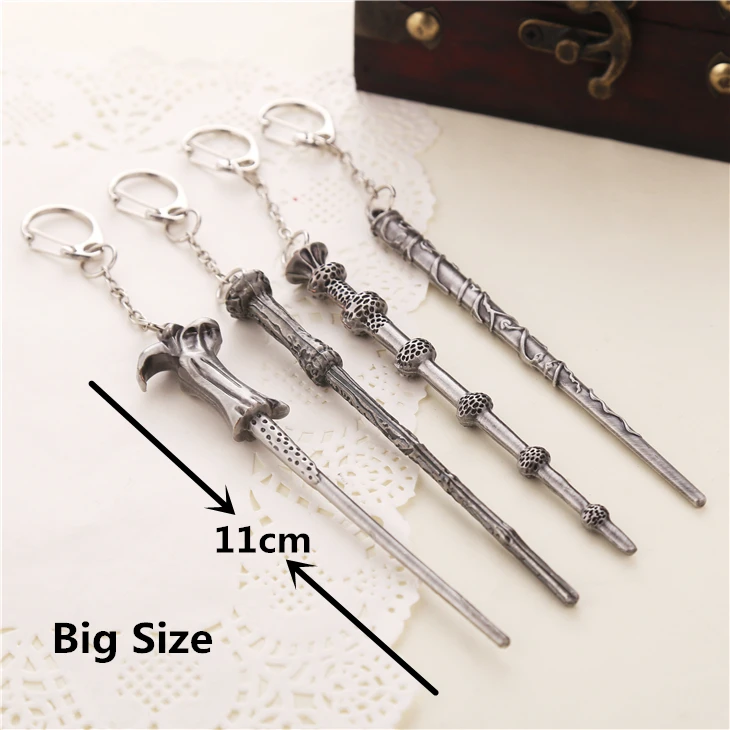 

Magic Wand Necklace Keychain Key Chain Hermione Dumbledore Voldemort Elder Wand Pendant Movie Jewelry Vintage Women Wholesale