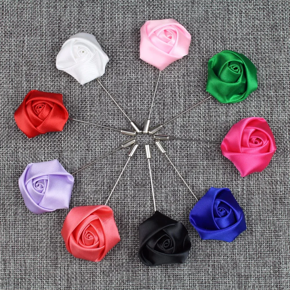 

Fashion Boutonniere Flower Rose Stick Lapel Tie Pin Brooch Badge Cloth Breastpin