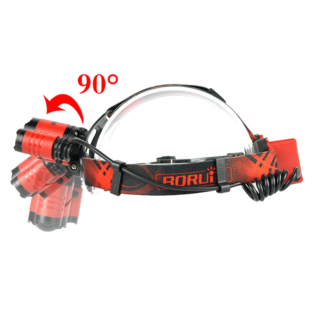 BORUiT B22 XM-L2 LED Headlamp XPE RED LED Hunting Lantern 4-Mode Zoomable Headlight USB Charger Head torch Power Bank Flashlight (29)