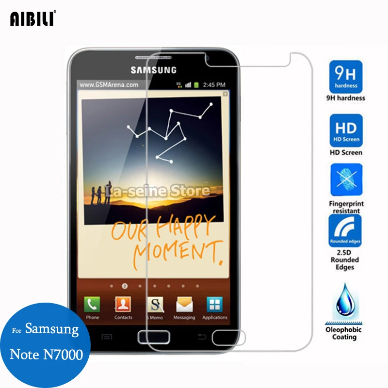 Aibili для samsung Galaxy Note N7000 закаленное Стекло Экран протектор 9 H защитной пленкой на I717