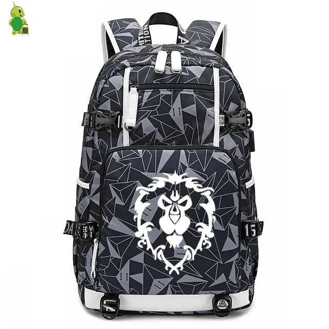 World of Warcraft School Bags Luminous backpack for Teenagers women men