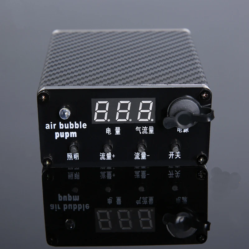 aquarium AC/DC built in lithium battery air pump LCD and air flow