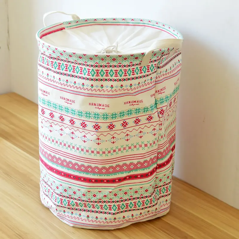 

Bohemian printed cotton storage bag stowed dirty clothes basket