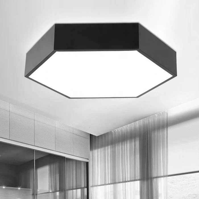 modern simple led acrylic ceiling lights geometry hexagon white
