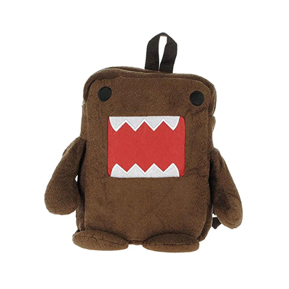 10 Pcs of (Cute Monster Hallowmas Domo Kun Brown Plush Backpack-Brown)