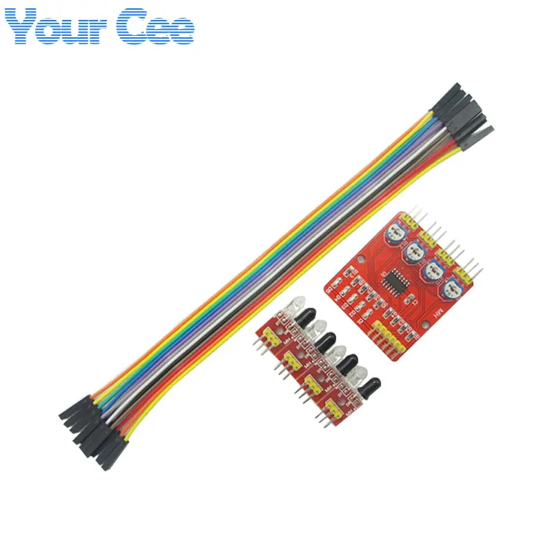 

4 Channel 4 Road Infrared Detector Tracing Photoelectric Sensor Smart Car Tracking Module 4-Way