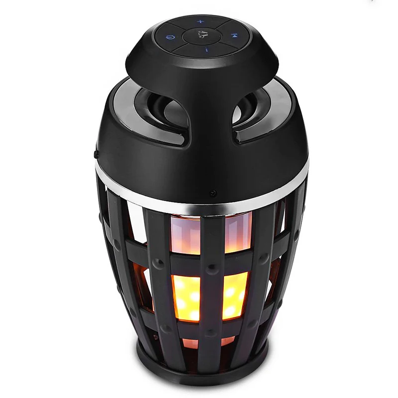 

USB Wireless Bluetooth Speaker Outdoor Flame Led Flame Lights Atmosphere Lamp Stereo Bluetooth Speaker Outdoor Camping Woofer