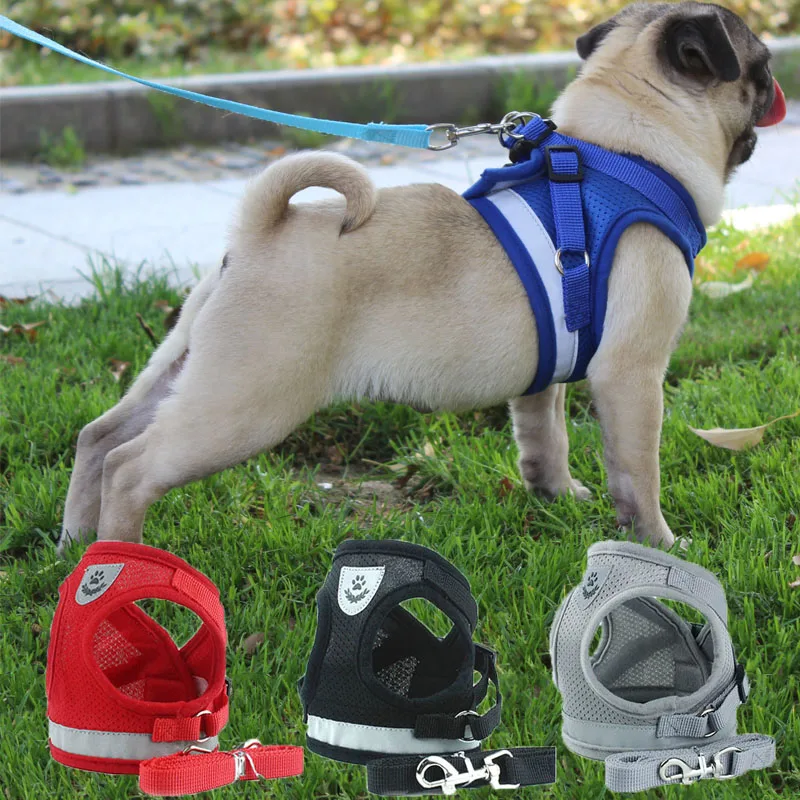 Glowing Small Medium Dog Harness Nylon reflective Collars dog Harnesses