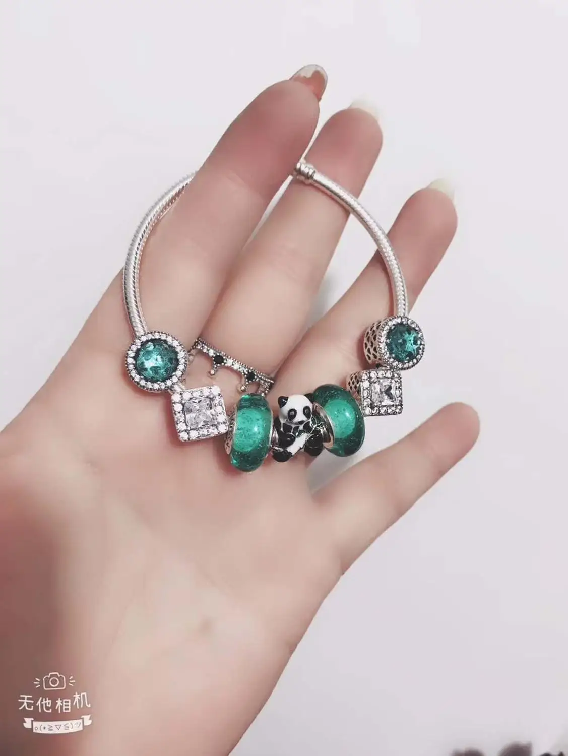 

925 Sterling Silver Original 1:1, Fashionable Silver Charm Bracelet, Suitable For Female Panda Crystal Beads Bracelet Jewelry
