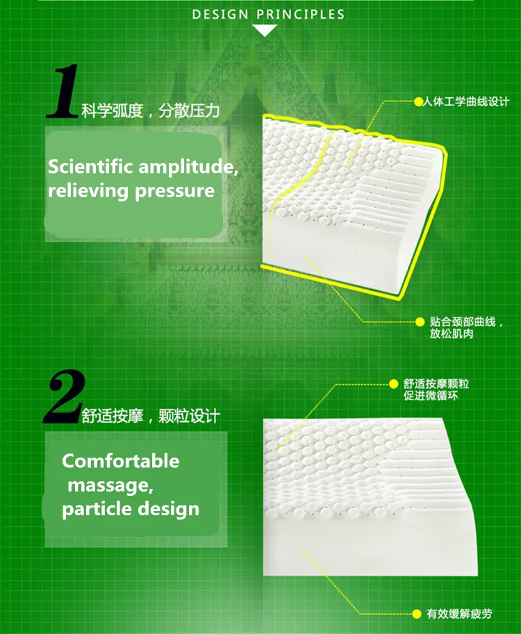 Таиланд Импорт натуральный латекс шейный позвонок здоровье и гигиена ортопедический массаж натуральный латекс Подушка наволочка подушка