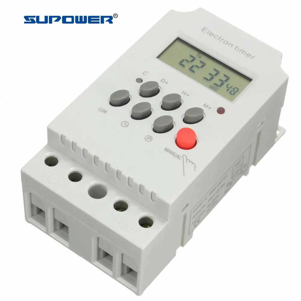 

KG316T-II AC 220V 25A Din Rail LCD Digital Programmable Electronic Timer Switch Digital Timer Controller 110V 24V 12V