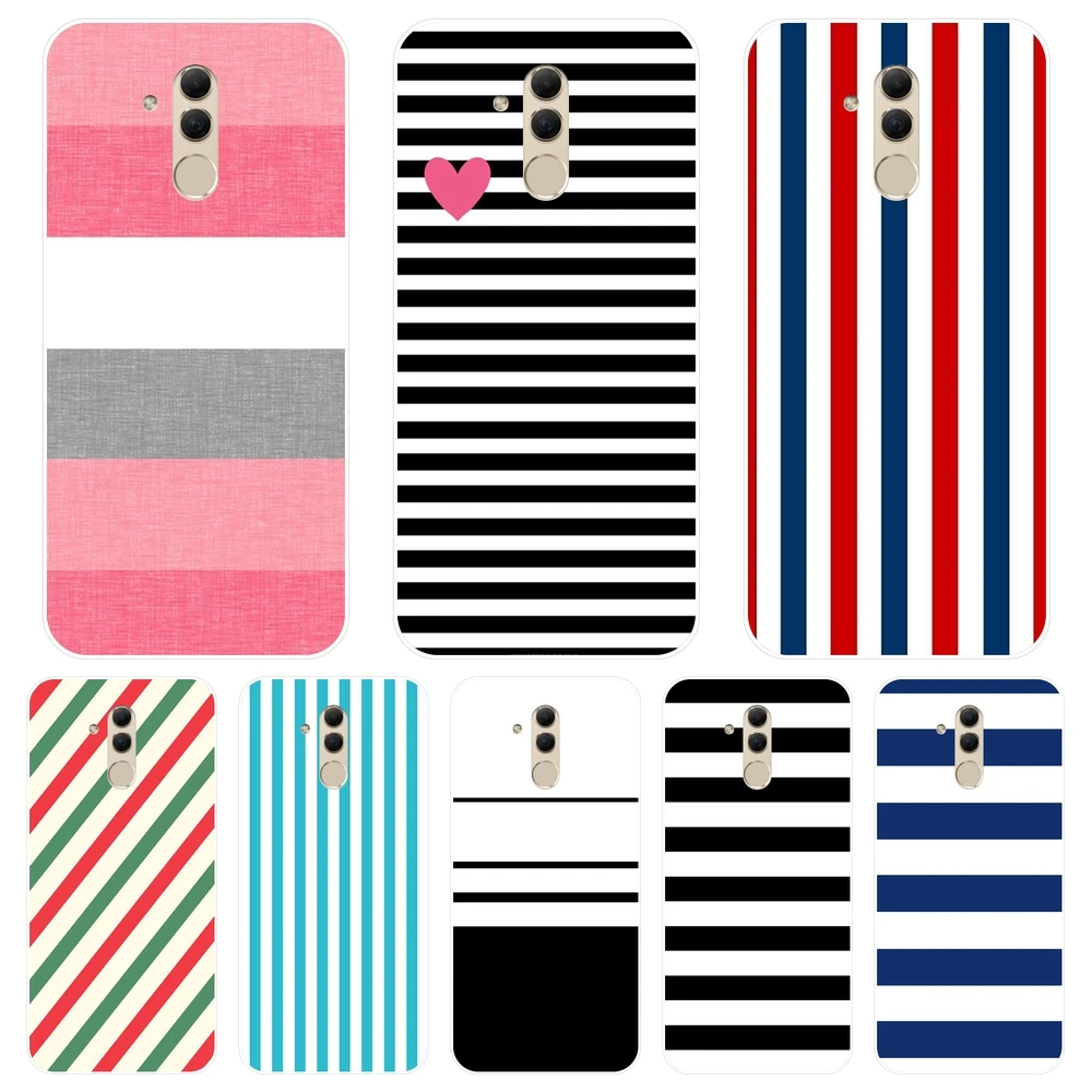 

Blue White Black Stripes Back Cover For Huawei Mate 9 10 20 Pro Soft Silicone Case For Huawei Mate 7 8 9 10 20 Lite Phone Case