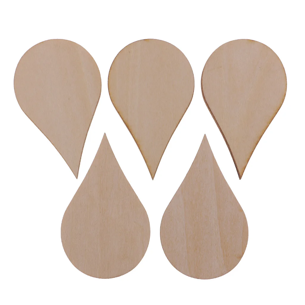 Wooden MDF Drop Shapes Craft Blank Wood Embellishment for Scrapbooking Wedding Party Baby Feet Christmas Decorations DIY