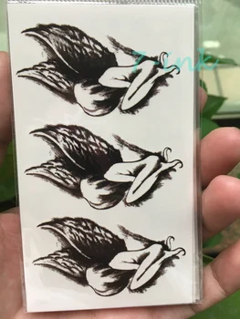

Waterproof Temporary Tattoo Sticker black devil angel tatoo Water Transfer fake tatto flash tatoo 10.5*6cm for man woman