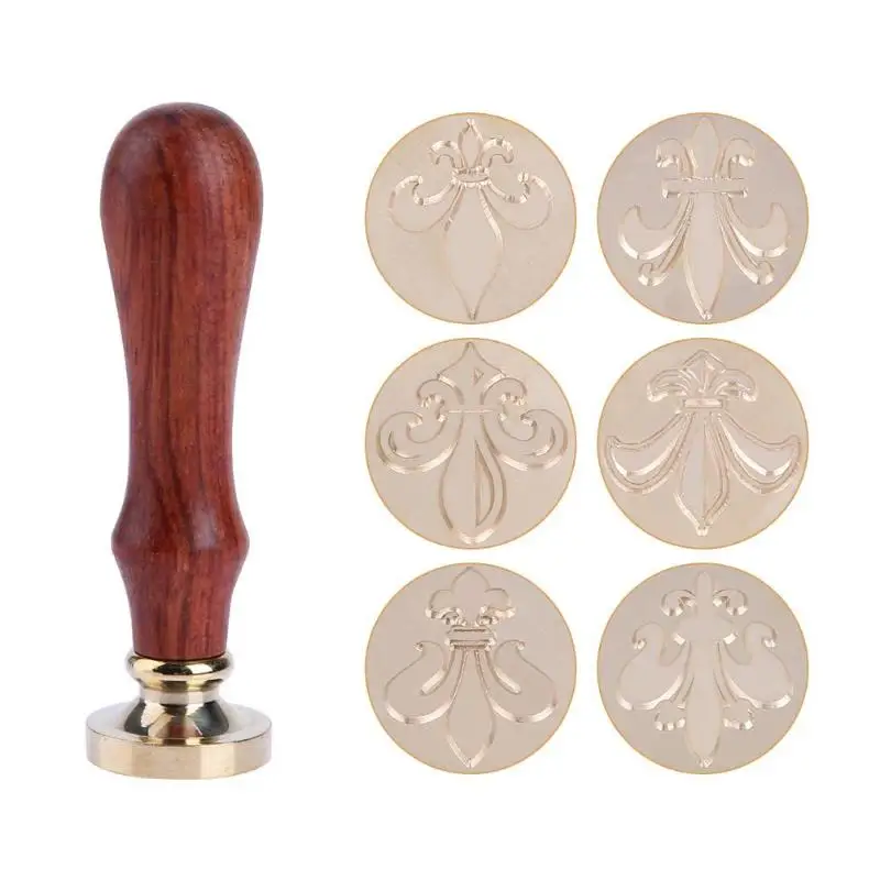 

1pcs Retro Flower Post Sealing Wax Stamp 2018 Decorative Antique Ancient Seal Invitation Stamps Gifts With Wooden Handle Customs