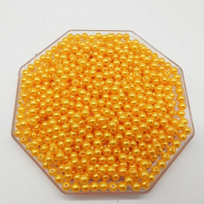 6 мм в диаметре высокая яркость ABS имитация жемчуга для пены медведь декоративные аксессуары цветные бусины гриппа материалы для ручных поделок - Цвет: Dark yellow(200g)