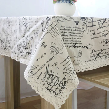 

2015 New English Letter Vintage Crown Linen Table Cloth Coffee Side Table Towel Tablecloth Chic Home Decoration/Toalha De Mesa