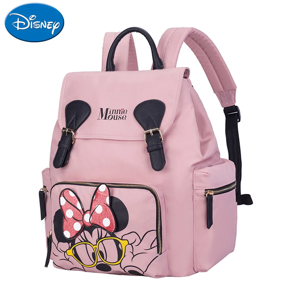 Disney Minnie Mummy сумка для подгузников для беременных, рюкзак большой емкости, водонепроницаемая сумка для детской коляски, сумка для подгузников для ухода за ребенком