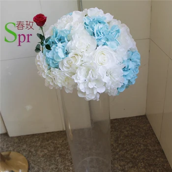 

SPR tiffany blue white wedding table flower ball table centerpiece flower wedding backdrop decoratios flore 10pcs/lot