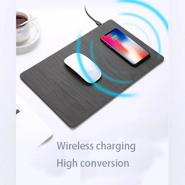 Беспроводное зарядное устройство для мобильного телефона Qi коврик для зарядки мыши коврик из искусственной кожи Коврик для мыши для iPhone X/XS для samsung Galaxy Note 8