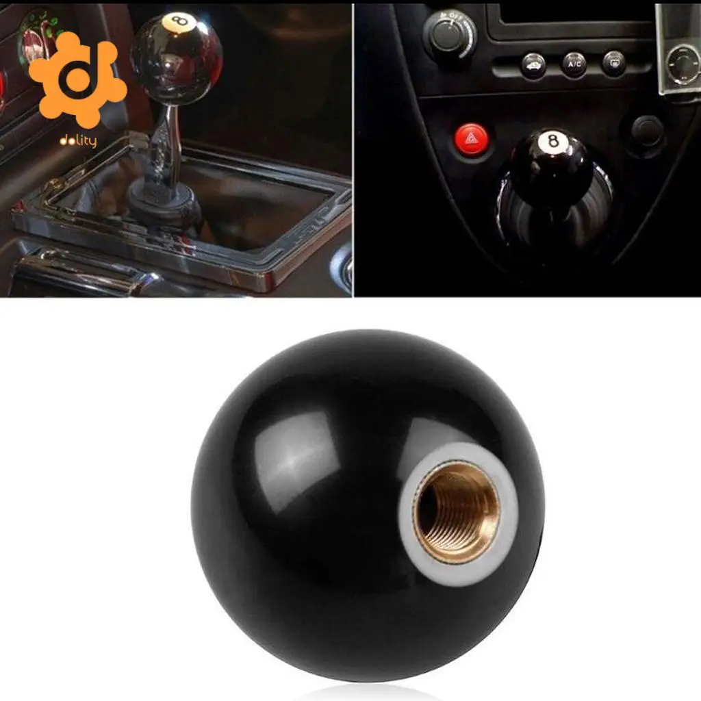 M12*1.25MM Black 8 Billiard Manual Gear Shift Knob with M10*1.5 Nut Insert