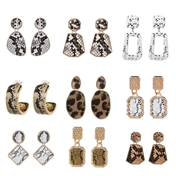 

FASHIONSNOOPS Vintage Snakeskin Drop Dangle Earrings For Women Big Statement Earrings Jewelry Gifts Wholesale