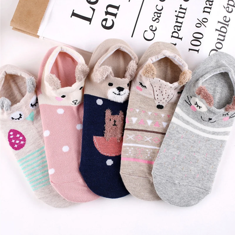 Fashion 1 Pair Cute Girls Socks 3D Ear Cartoon Animal Zoo Cotton Soft Sox Creative Kawaii Jumbo Socks Fashion 1 Pair Cute Girls Socks 3D Ear Cartoon Animal Zoo Cotton Soft Sox Creative Kawaii Jumbo Socks