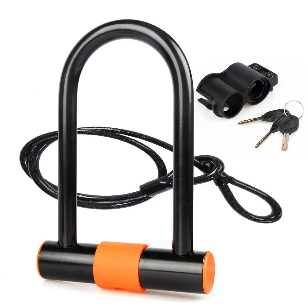 Bicycle U-lock motorcycle anti-theft lock mountain bike steel cable bar lock electric car lock