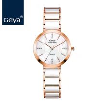Geya 2017 Ceramics Women Watches Top Luxury Brand Rose Gold Waterproof Quartz Wristwatches Fashion Ladies Clock Montre Femme