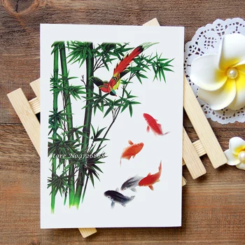

Waterproof Temporary Tattoos Stickers Chinese bamboo Arm Tattoo Flash Water Transfer Tattoos fake tattoos for women men #553