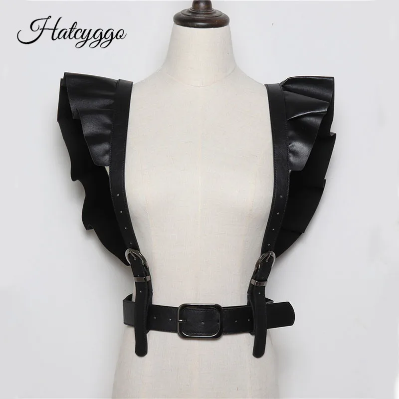 Online HATCYGGO Sexy cinturón de cuero para mujer delgado cuerpo Bondage Cage Punk arnés cintura correas tirantes moda cinturón Accesorios