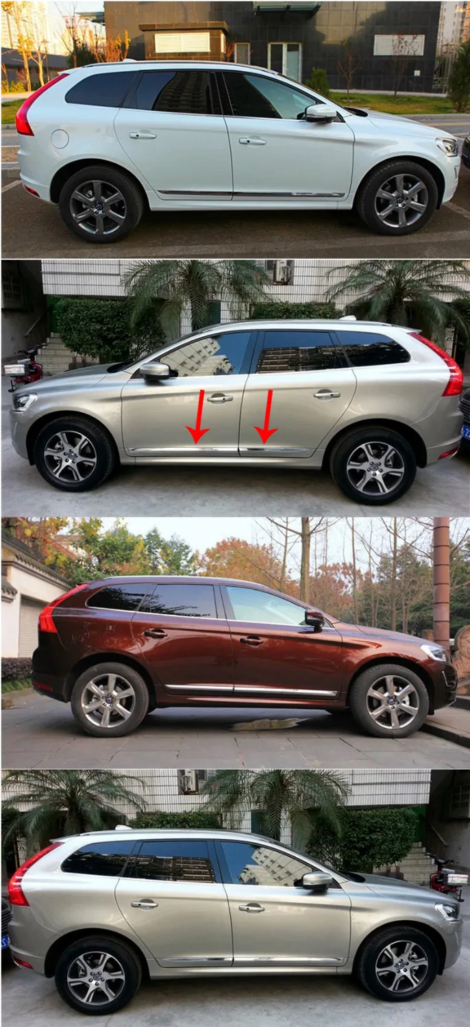Боковое формование корпуса отделки двери для VOLVO XC60 2009 2017 нержавеющая сталь или ABS