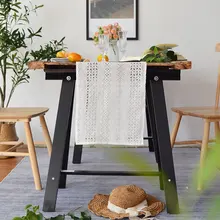 France Style Hollow Out Design White Table Runner 1pcs Homer Decor Solid Table Runners Dinner Tea Piano Dustproof Table Runners
