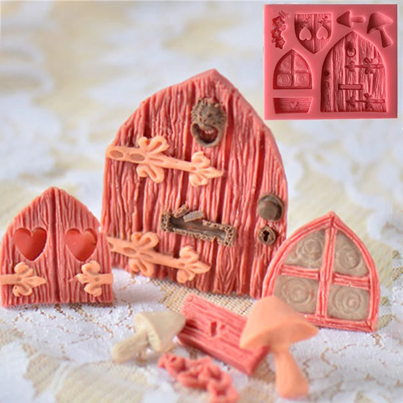 

Vintage Fairy Garden Fondant Cake Decorating Tools 3D Fairy Home Door Silicone Mold Crafting Polymer Chocolate Mold