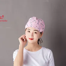 Чистый хлопок полумесяц Кепка хирургическая печатная Цветочная Кепка для мужчин и женщин Стоматологическая Рабочая кепка полумесяц Кепка