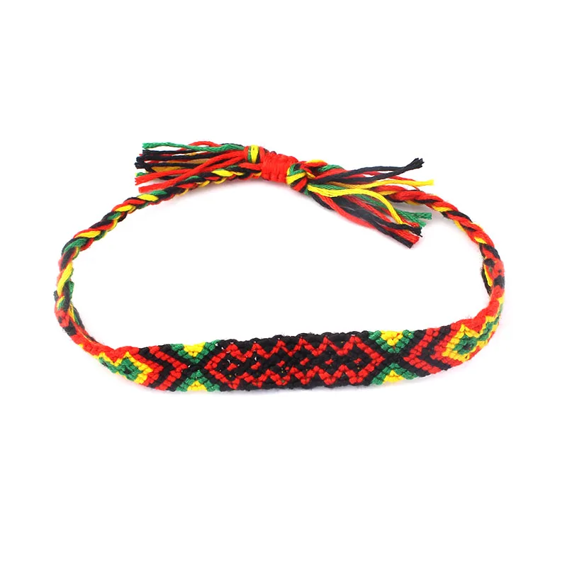 1pcs Rasta Friendship Bracelet WRISTBAND Cotton Silk Reggae Jamaica