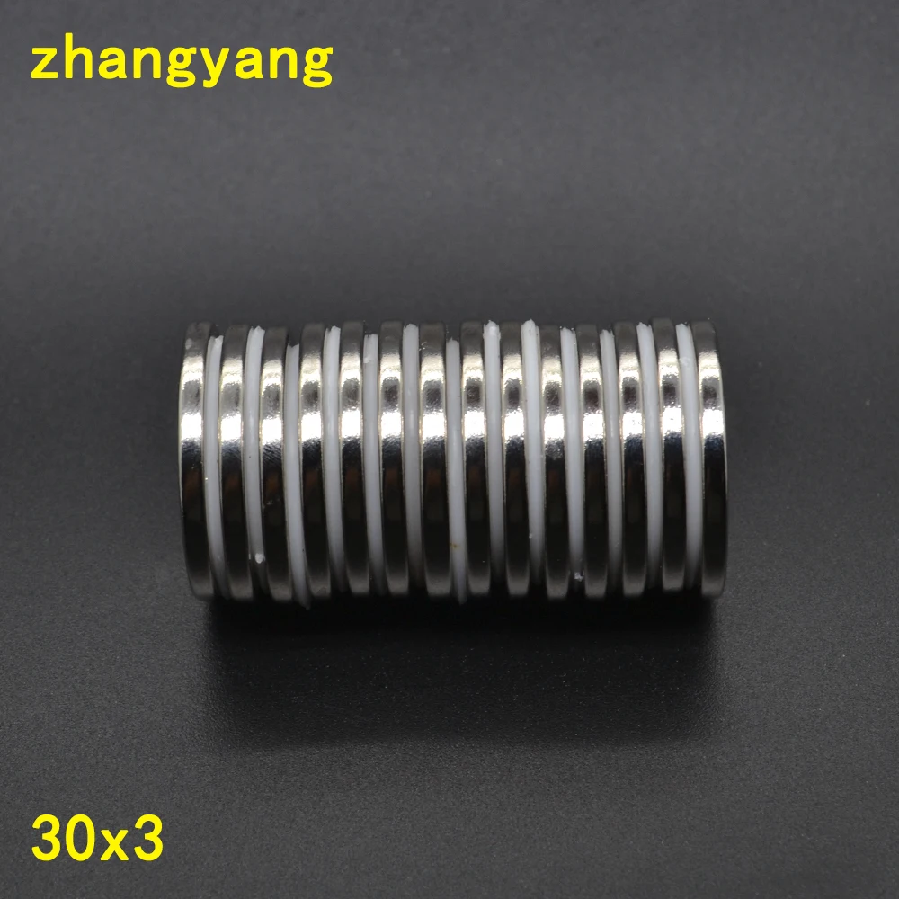 

20pcs 30x3 mm neodymium magnet 30mm*3mm strong rare earth neodymium magnets 30*3 mm NdFeB permanent round magnetic 30mmx3mm