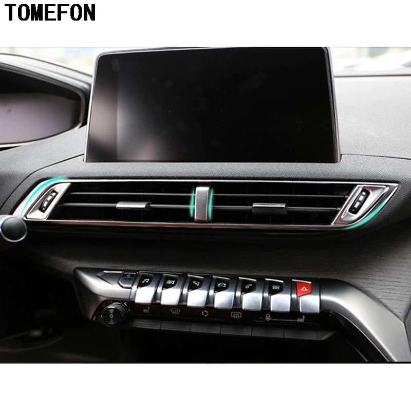 TOMEFON для Peugeot 3008 GT 2017 2018 Нержавеющая сталь Передняя средняя Центральная закрытая