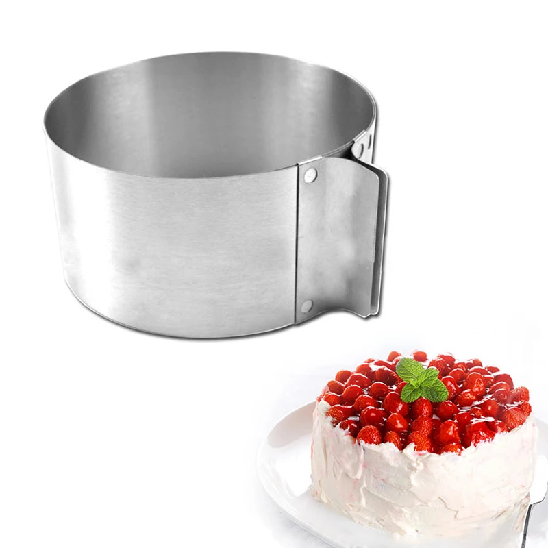 

16-30cm Adjustable Cake Layered Slicer Stainless Steel Retractable Circular Mousse Ring Cut Tool Round Cake Cutter
