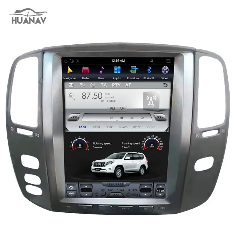 Best HUANVA Android 7.1 Multimedia no Car CD DVD Player GPS Navigation For Lexus LX470 Stereo Automedia Sat Nav Headunit Radio player 7