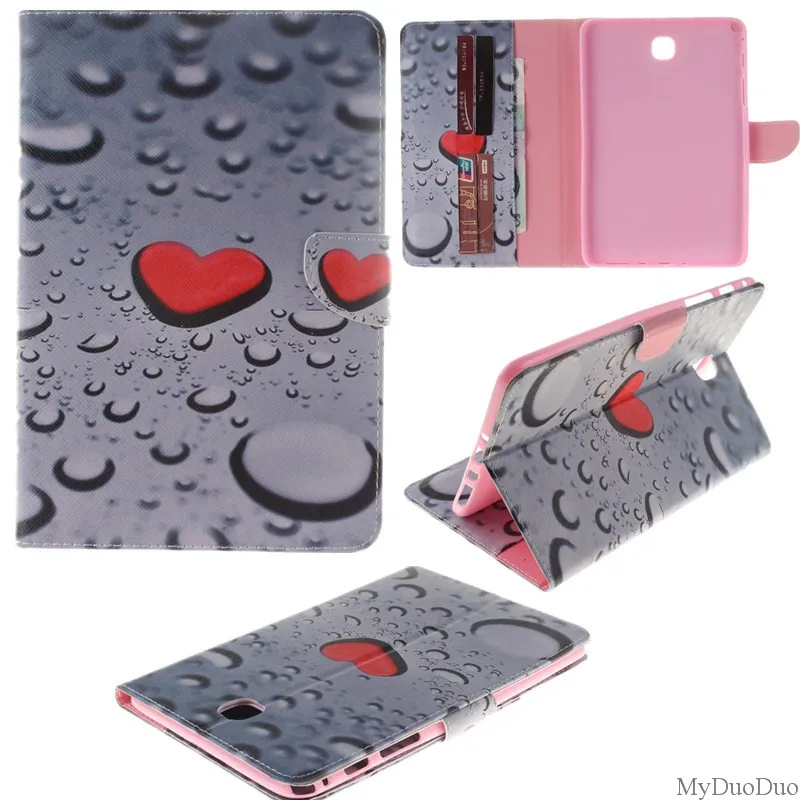 Flower PU Leather Wallet Case For Samsung Galaxy Tab A 8.0 inch T350 T351 T355 P350 SM-T355 Case Girl Boy Stand FlipTablet Cover (12)