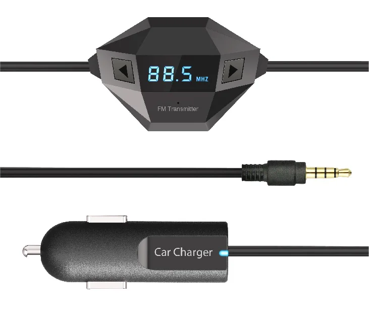 

Car Radio FM Transmitter Modulator Wireless Car MP3 Player with 3.5mm Jack for iPhone/iPod/Smart Phone/MP3/MP4/GPS/HTC