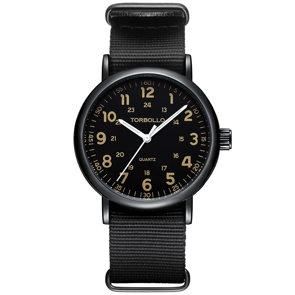 

High Quliaty Original Brand New Mens Watch Black Canvas Band Casual Women Suited Wrist Watch Water Resistance