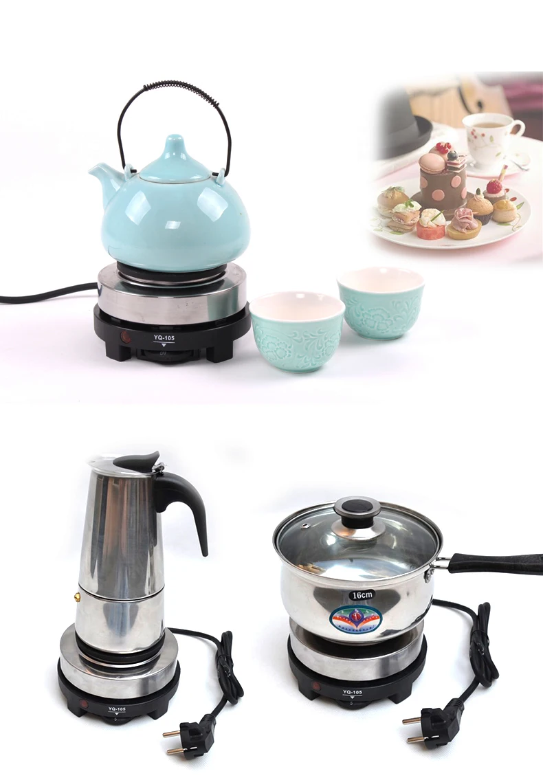 Mini Electric Stove Oven Cooker, Multifunctional Small Coffee Heater, Mocha Heating Hot Plates, Coffee Milk Machine, EU, 500W